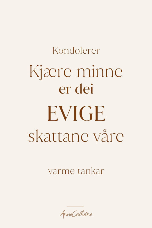 Kort med tekst Kondolerer