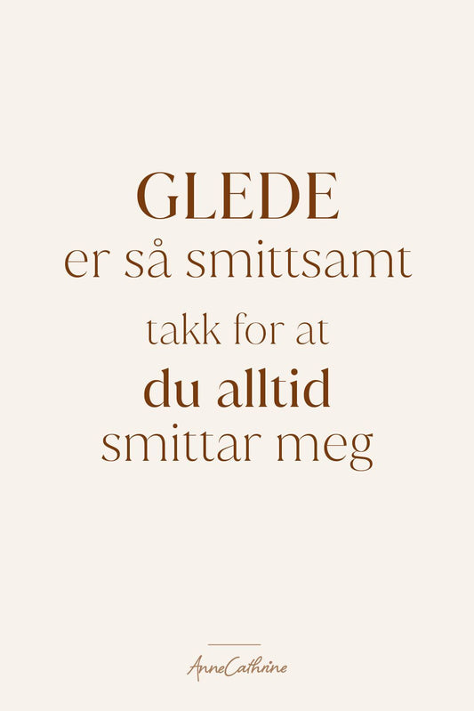 Kort med tekst Glede