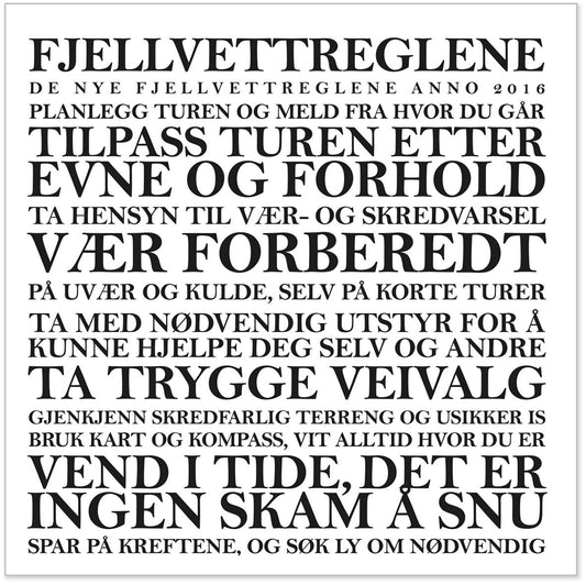 Servietter Fjellvettreglene