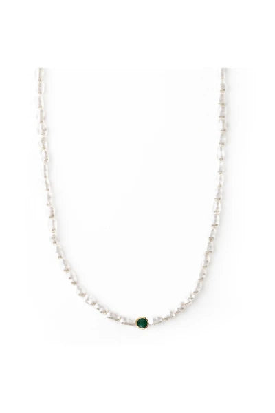 ORELIA PEARL COLLAR SWAROVSKI STATIONED NECKLACE EMD - PEARL